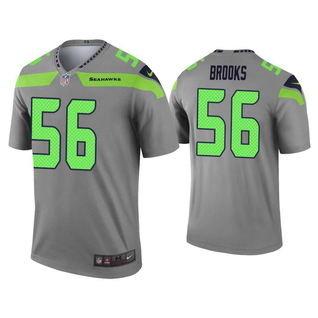 Men Seattle Seahawks #56 Jordyn Brooks Nike Gray Inverted Legend NFL Jersey